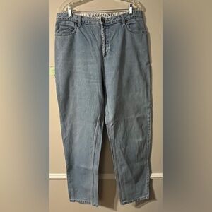 Vintage Y2K Lands End Mom Jeans Size 16 Relaxed Fit Traditional Waist Light Wash